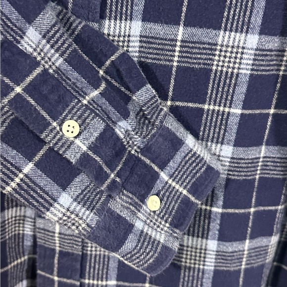 Gitman Bros Vintage Navy Plaid Flannel Shirt XL Made in USA - Picture 4 of 5